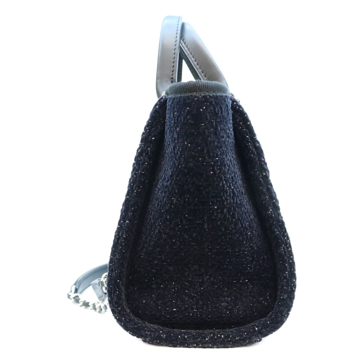 Chanel Black Tweed Mini Deauville Chain Shoulder Bag — view 4