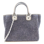 Chanel Black Tweed Mini Deauville Chain Shoulder Bag — view 3