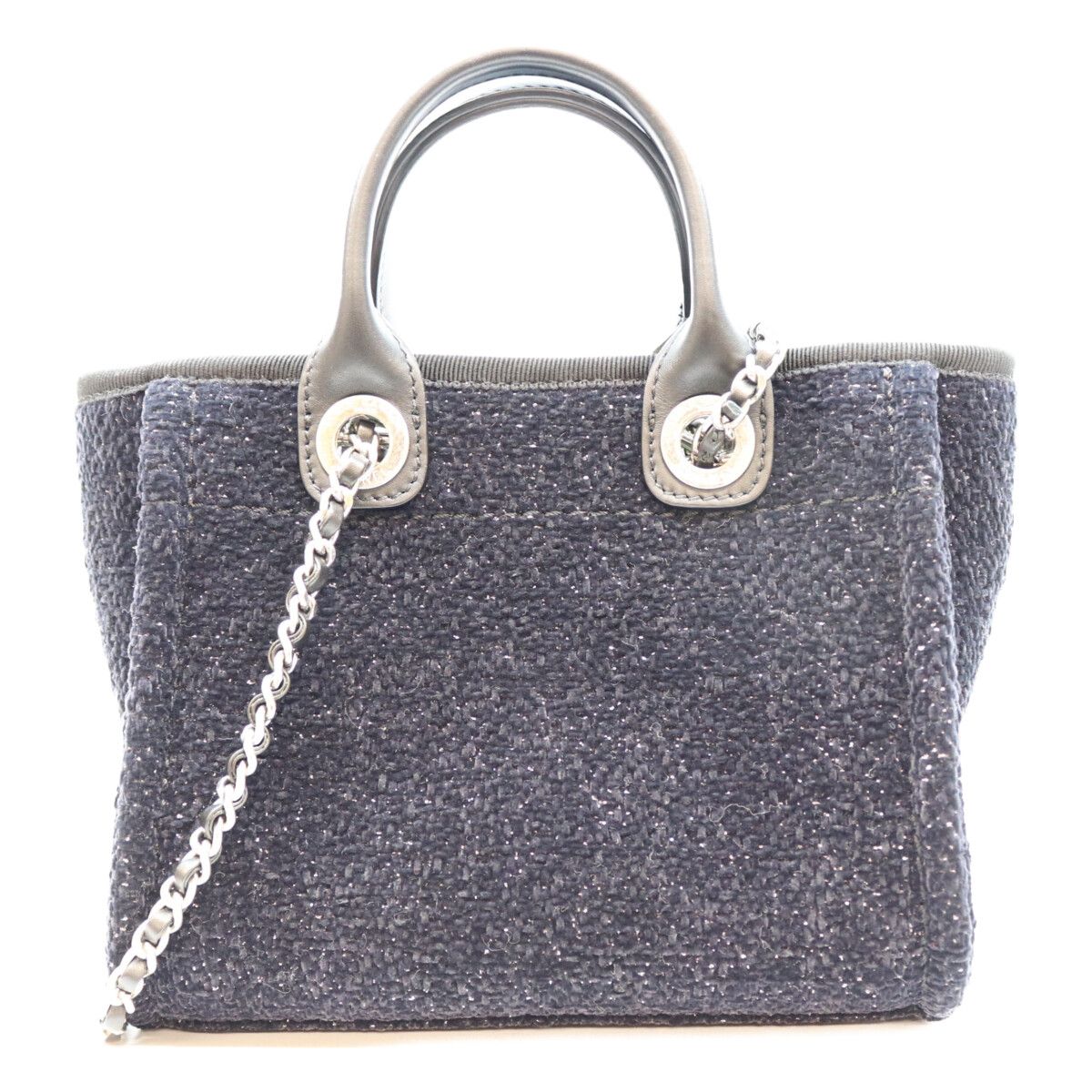 Chanel Black Tweed Mini Deauville Chain Shoulder Bag — view 3