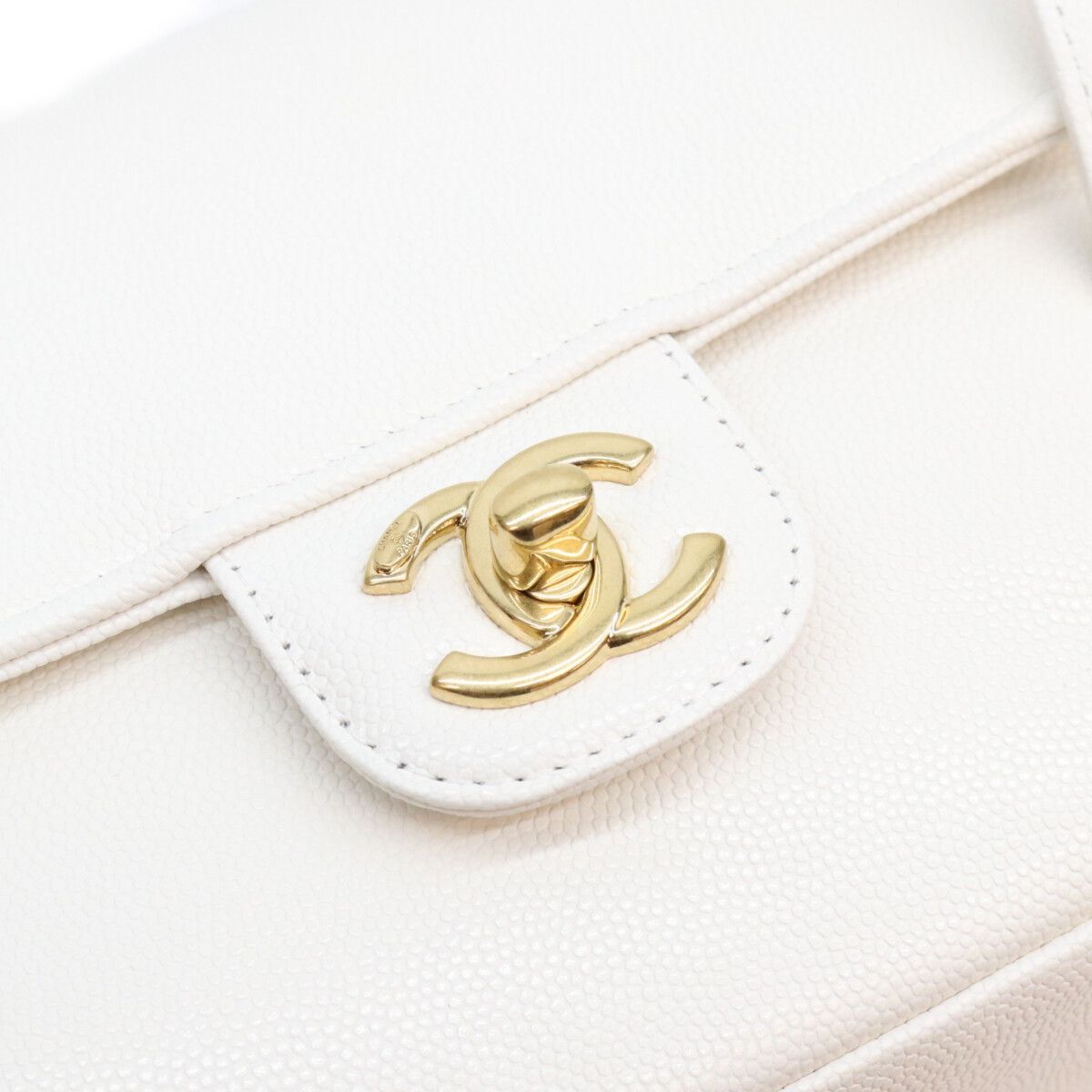 Chanel White Caviar Preppy Coco Small Flap Handbag — view 6