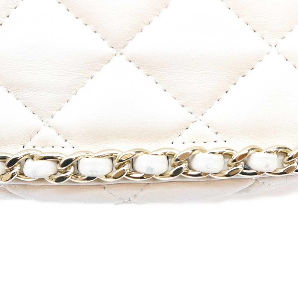 Chanel Beige Lambskin Quilted Small Hobo Chain Shoulder Bag — view 8