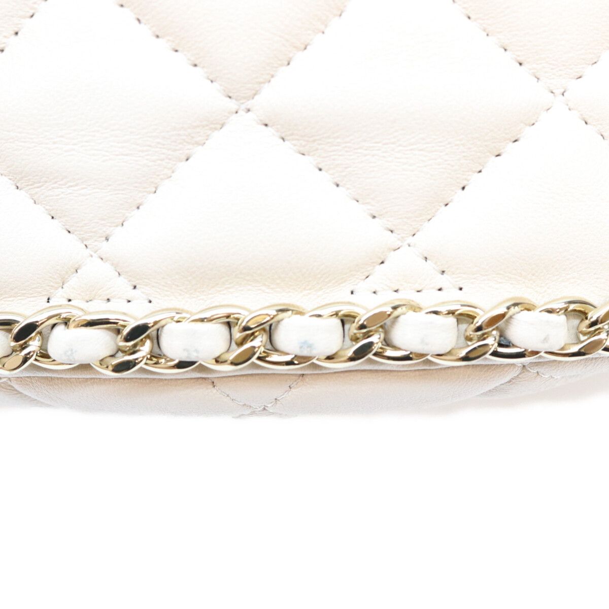 Chanel Beige Lambskin Quilted Small Hobo Chain Shoulder Bag — view 8