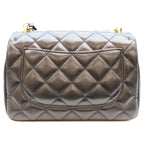 Chanel Black Lambskin Mini Quilted 18 Pearl Chain Shoulder Bag — view 3