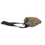 Gucci GG Pattern Logo Canvas Leather Belt Bag Waist Pouch Brown — view 5