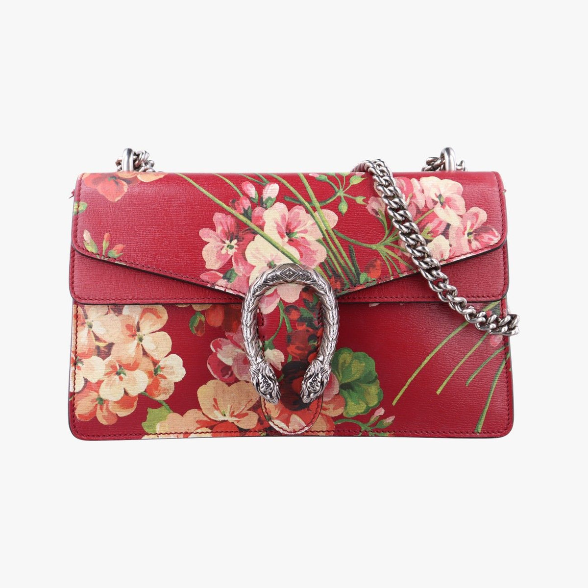 Gucci Dionysus Red Multicolor Leather Shoulder Bag