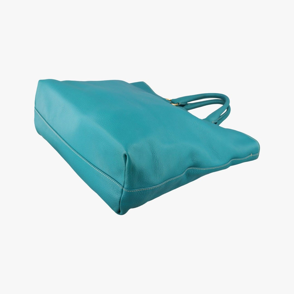 Prada Vitello Phoenix Blue Green Leather 219 7/8 — view 6