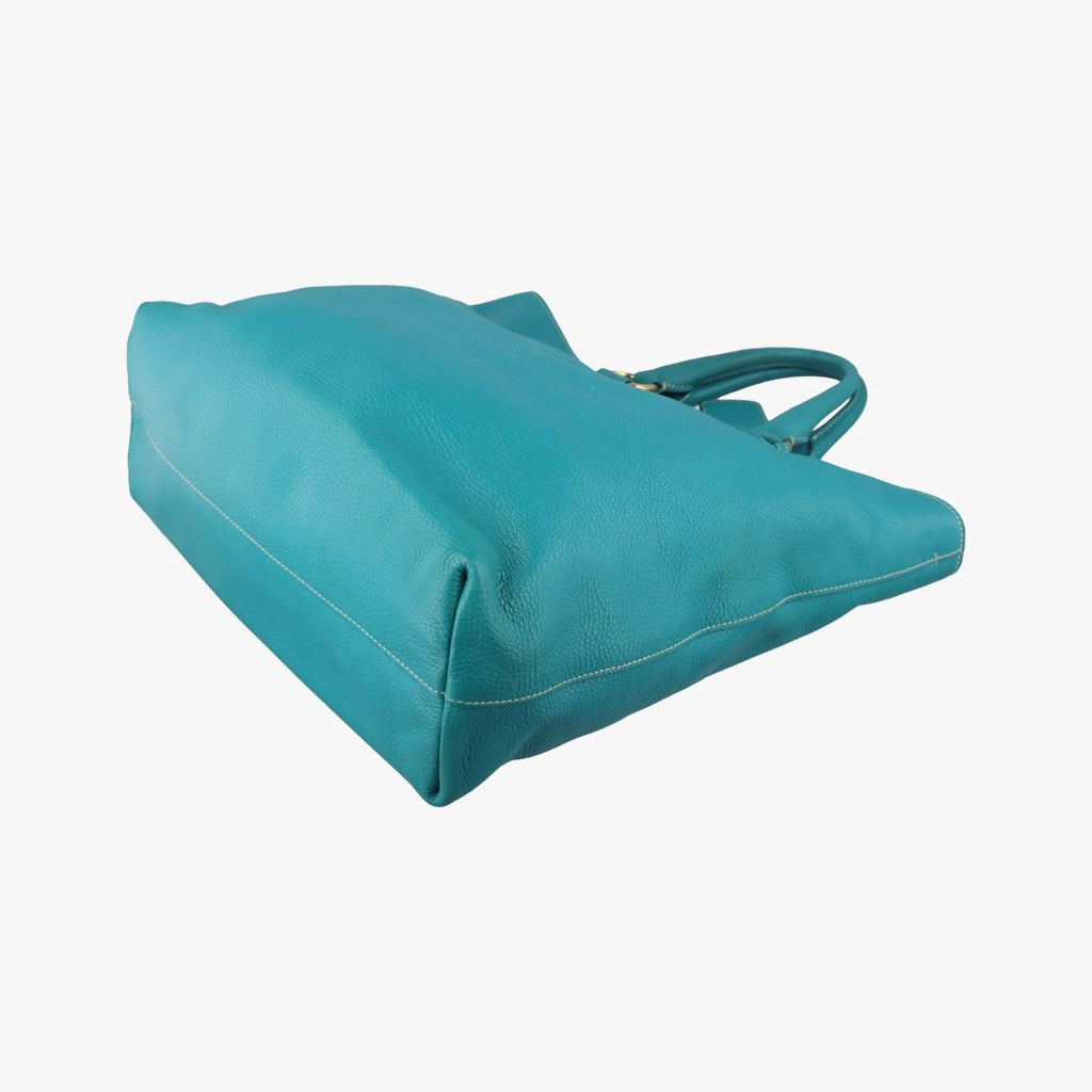 Prada Vitello Phoenix Blue Green Leather 219 7/8 — view 4