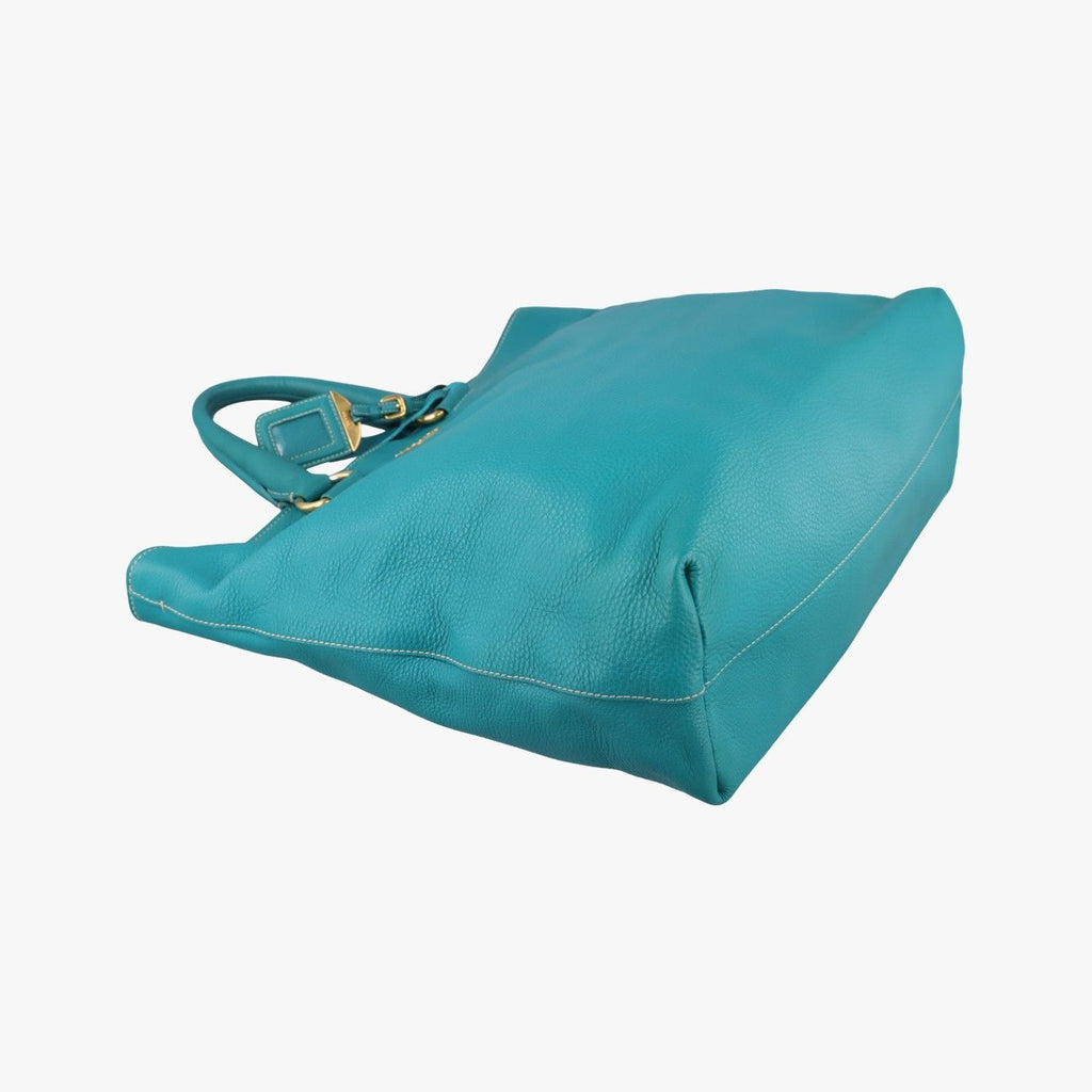 Prada Vitello Phoenix Blue Green Leather 219 7/8 — view 5