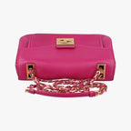 Fendi Bee Baguette Rose Red Leather Shoulder Bag — view 8