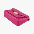 Fendi Bee Baguette Rose Red Leather Shoulder Bag — view 4