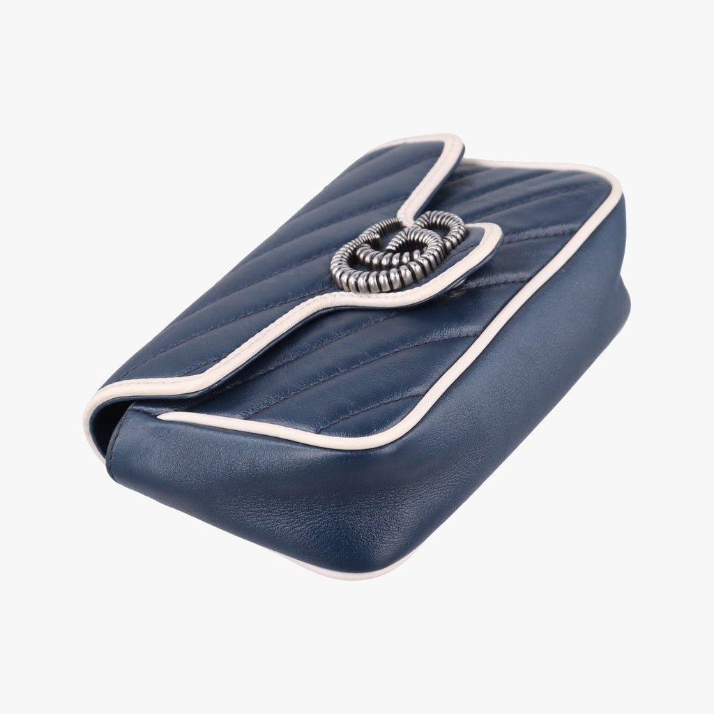 Gucci GG Marmont White Blue Leather — view 5