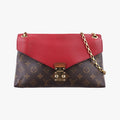 Louis Vuitton Pallas Chain Monogram Brown Cerise Canvas Calfskin Handbag