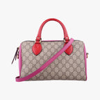 Gucci GG Supreme Beige Red Pink Leather
