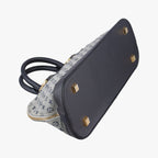 Louis Vuitton Monogram Mini Alma Long Navy Gray Canvas Leather Handbag — view 7