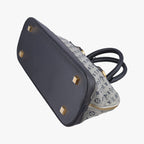 Louis Vuitton Monogram Mini Alma Long Navy Gray Canvas Leather Handbag — view 4