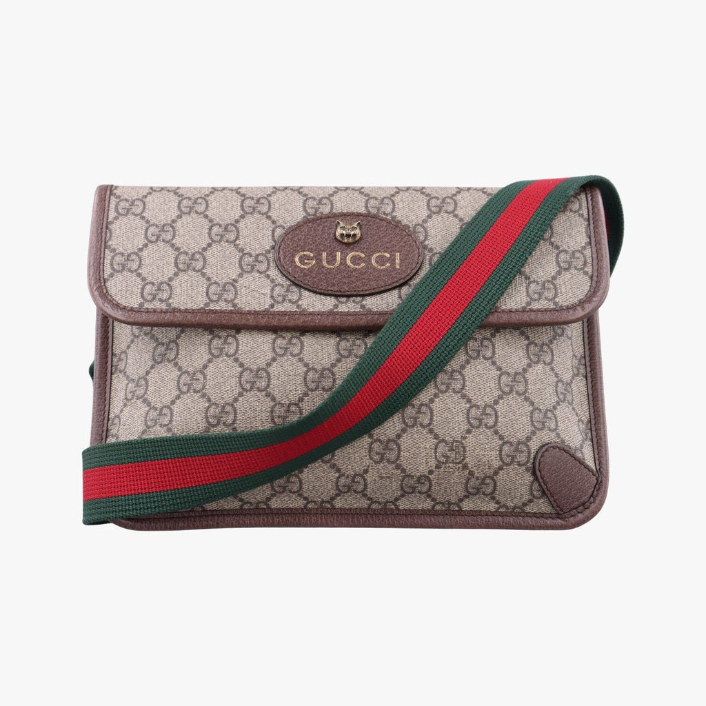 Gucci Neo Vintage GG Supreme Beige Brown Leather Handbag