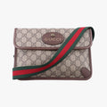 Gucci Neo Vintage GG Supreme Beige Brown Leather Handbag