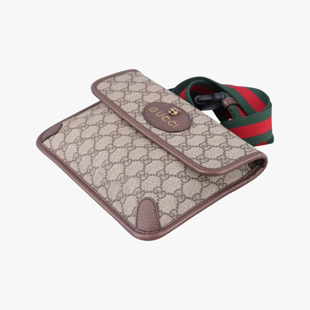 Gucci Neo Vintage GG Supreme Beige Brown Leather Handbag — view 4