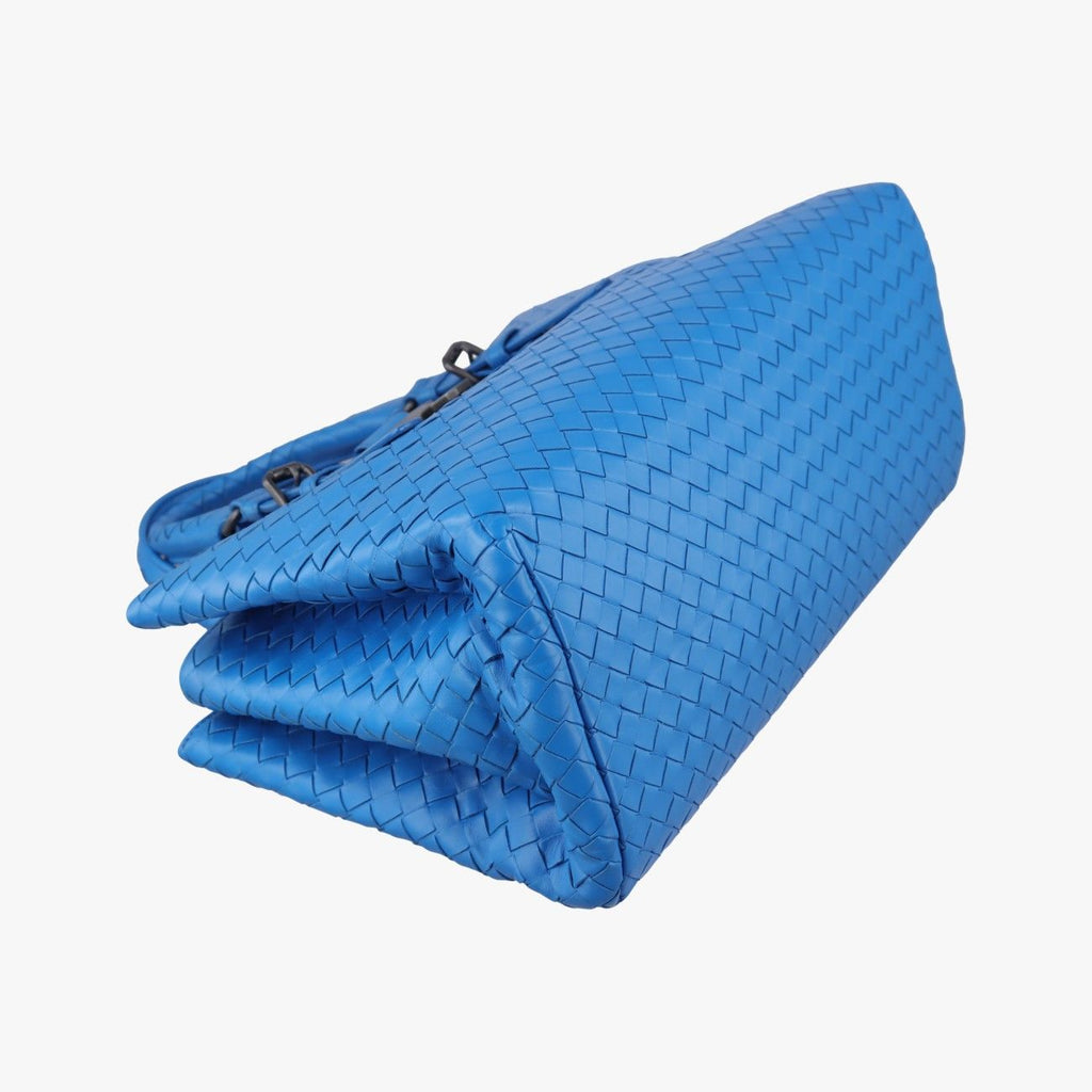 Bottega Veneta Rome Intrecciato Blue Lambskin — view 5
