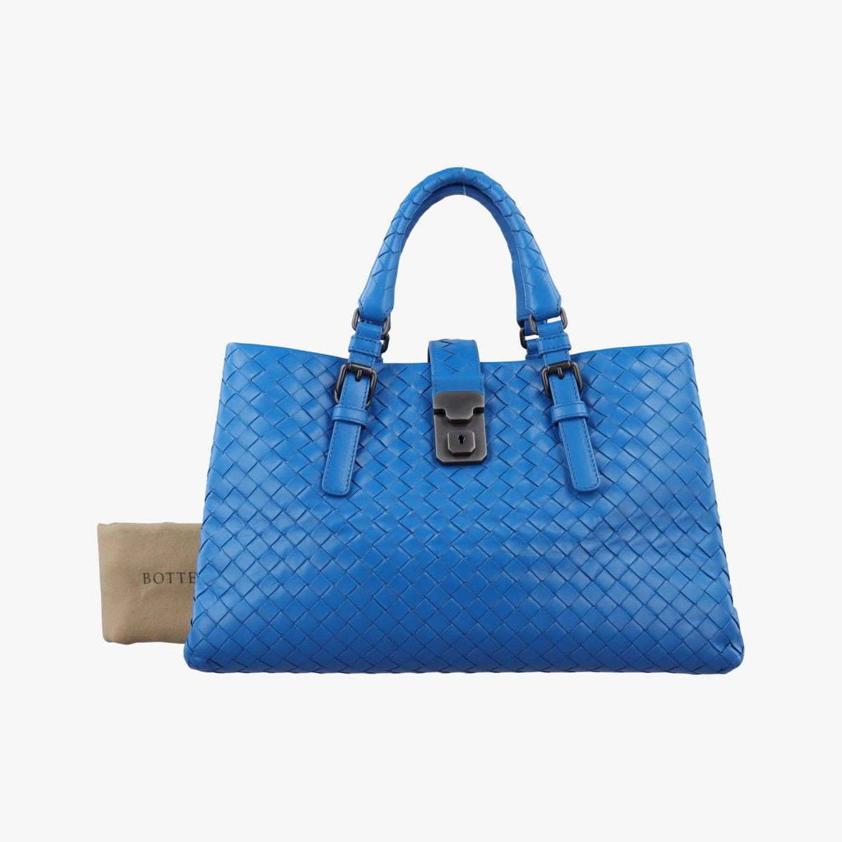 Bottega Veneta Rome Intrecciato Blue Lambskin