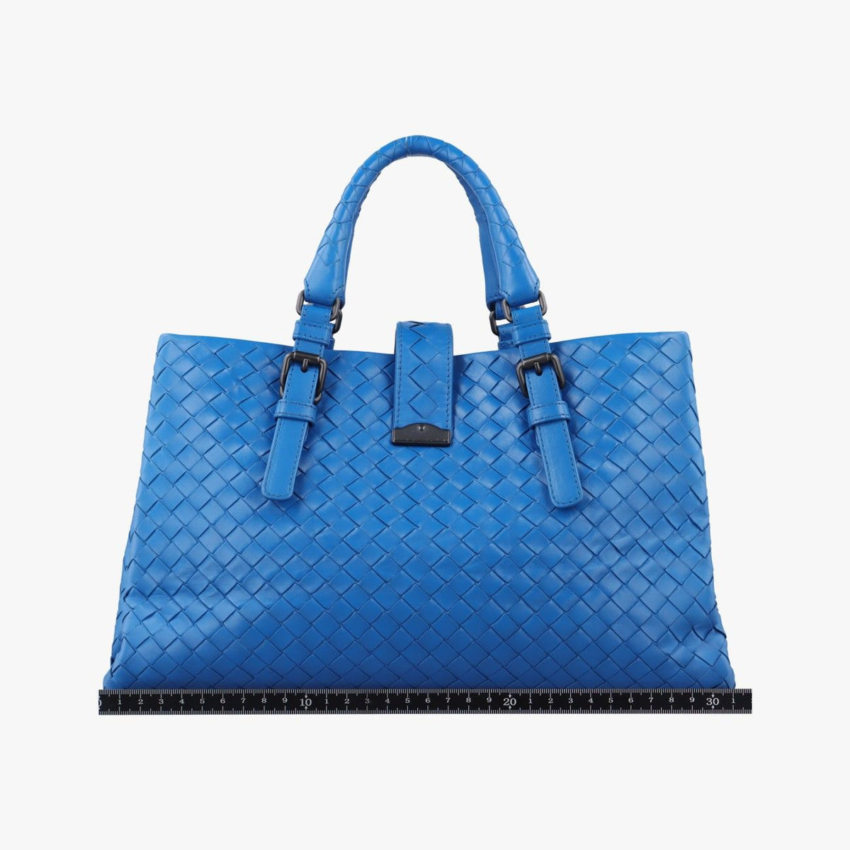 Bottega Veneta Rome Intrecciato Blue Lambskin — view 2