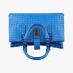 Bottega Veneta Rome Intrecciato Blue Lambskin — view 8
