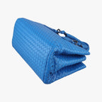 Bottega Veneta Rome Intrecciato Blue Lambskin — view 6