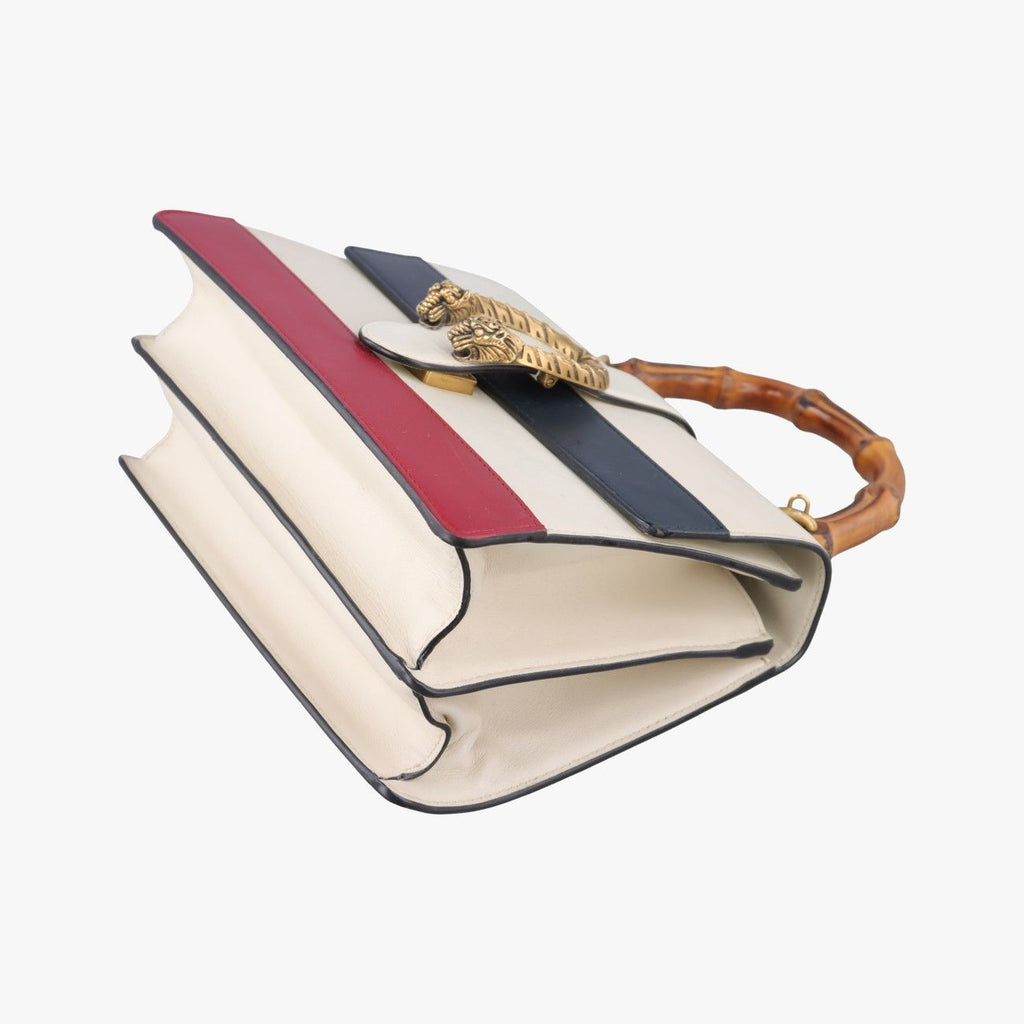 Gucci Dionysus Bamboo White Navy Red Leather Shoulder Bag — view 4