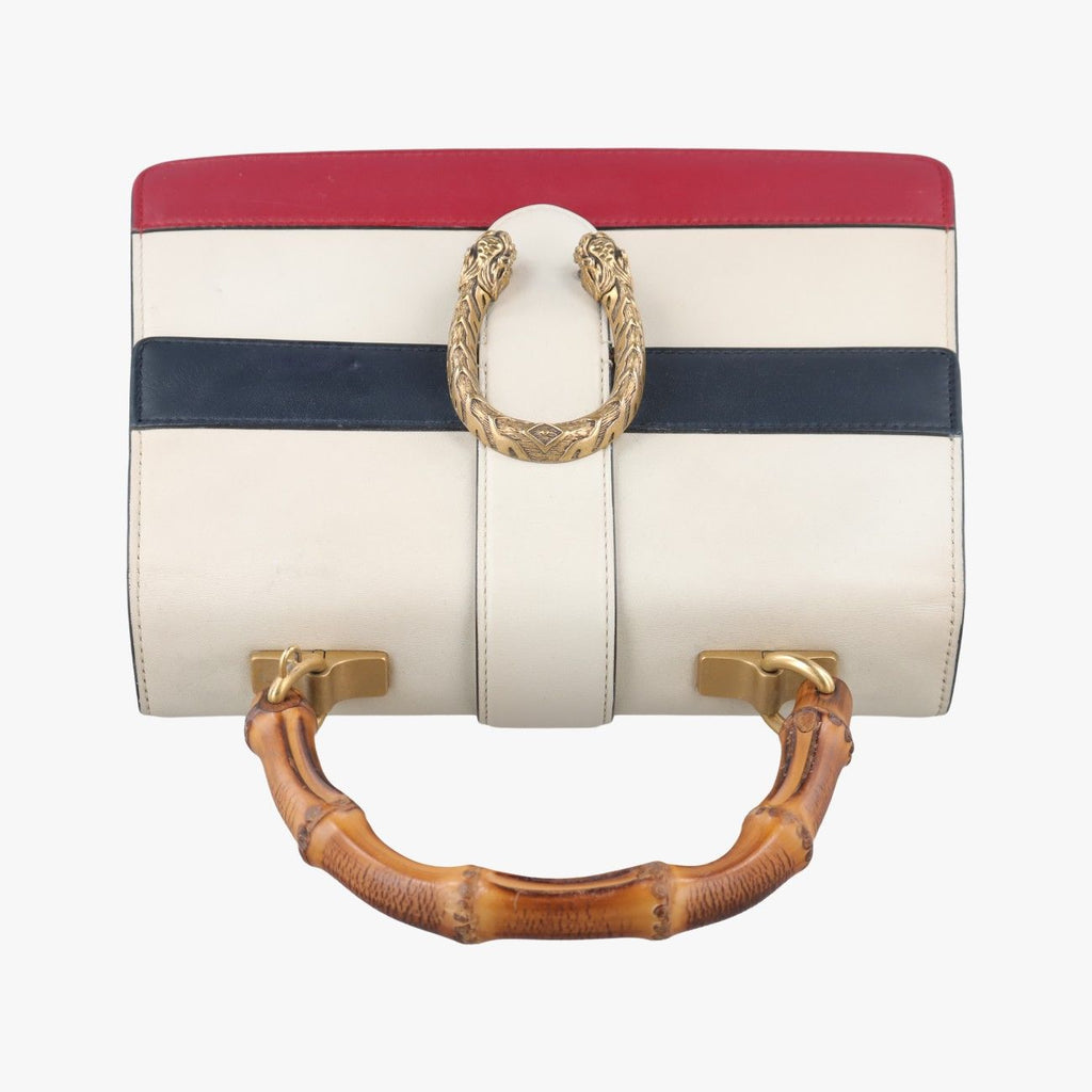Gucci Dionysus Bamboo White Navy Red Leather Shoulder Bag — view 8