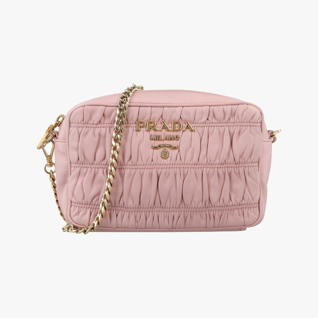 Prada Gathered Pink Lambskin