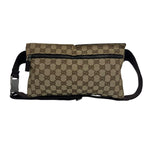 Gucci GG Pattern Logo Canvas Leather Belt Bag Waist Pouch Brown — view 3