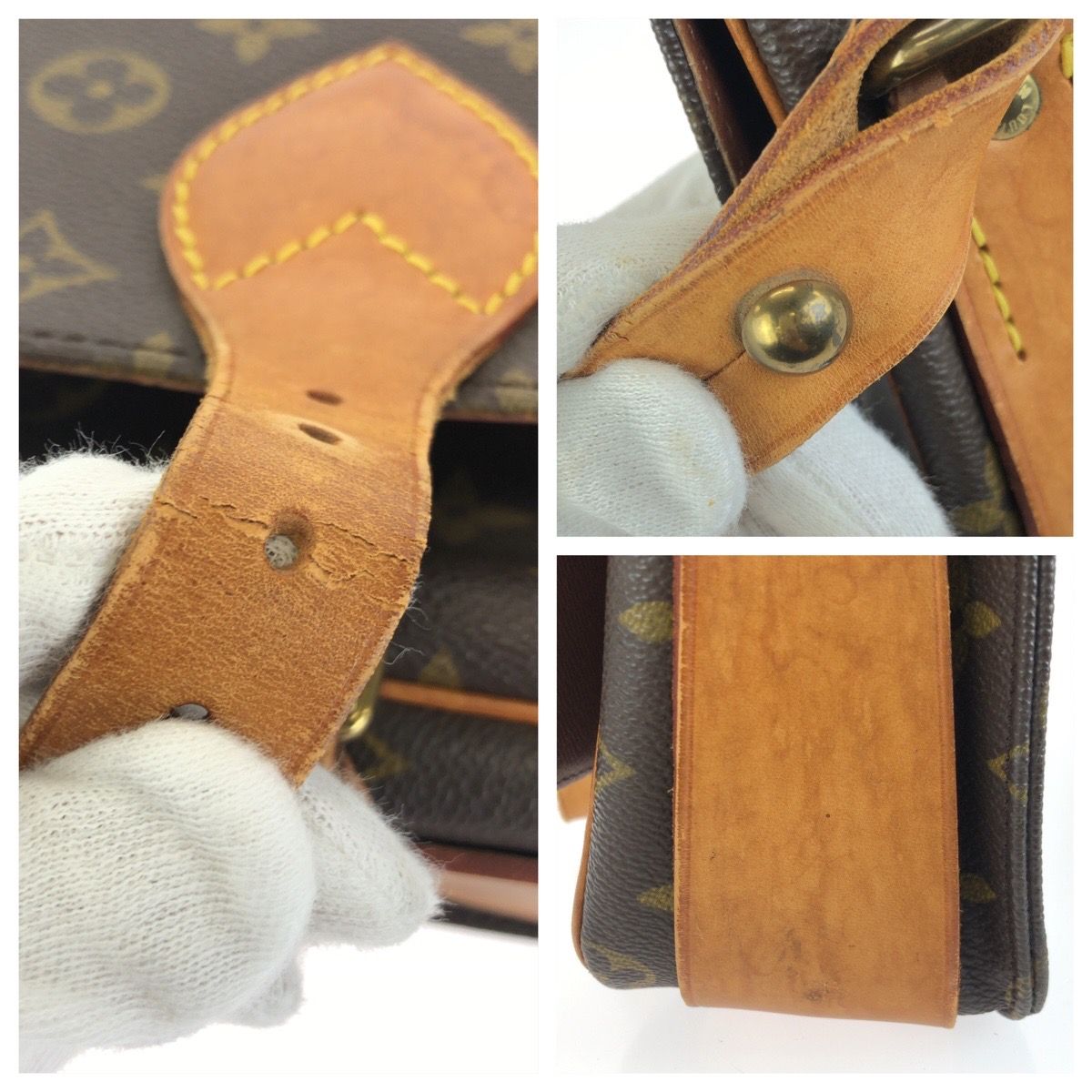 Louis Vuitton Monogram Cartouchiere GM Brown Gold Leather Shoulder Bag — view 5