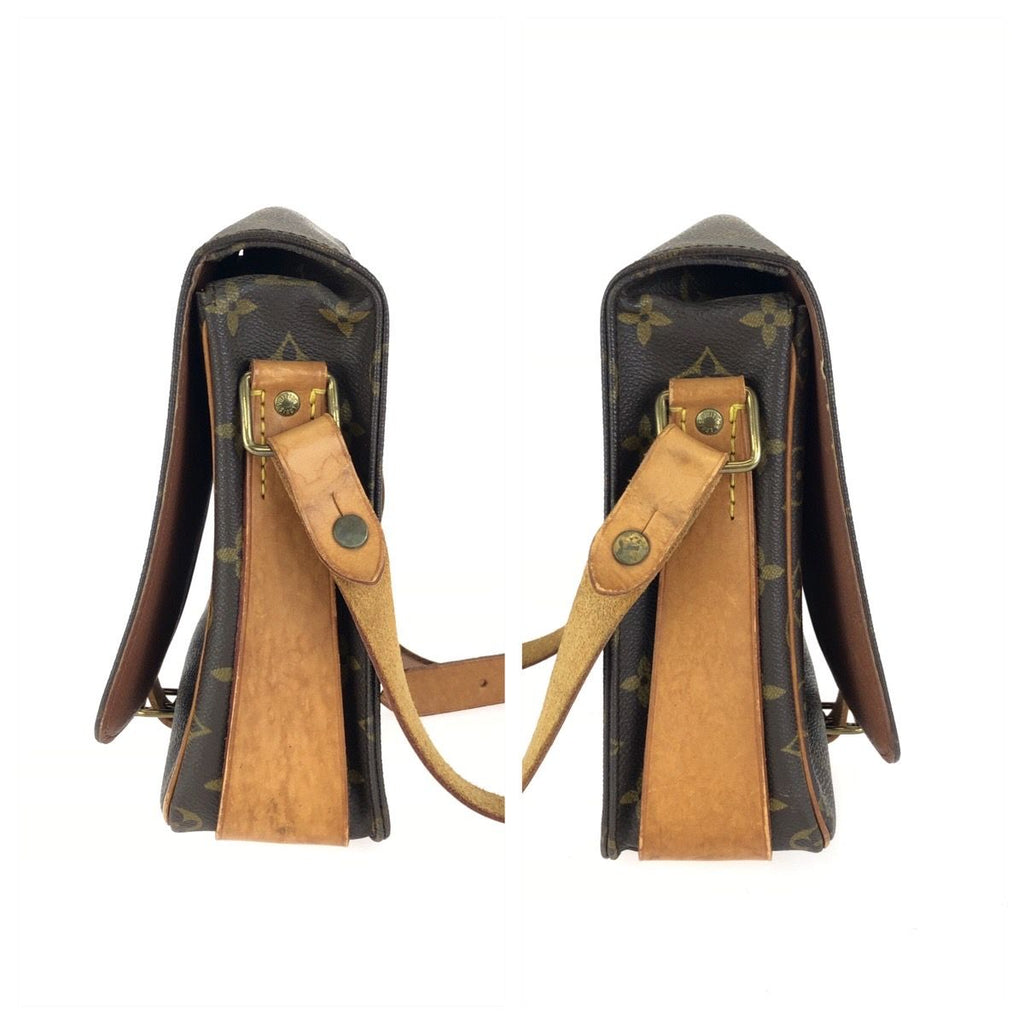 Louis Vuitton Monogram Cartouchiere GM Brown Gold Leather Shoulder Bag — view 8