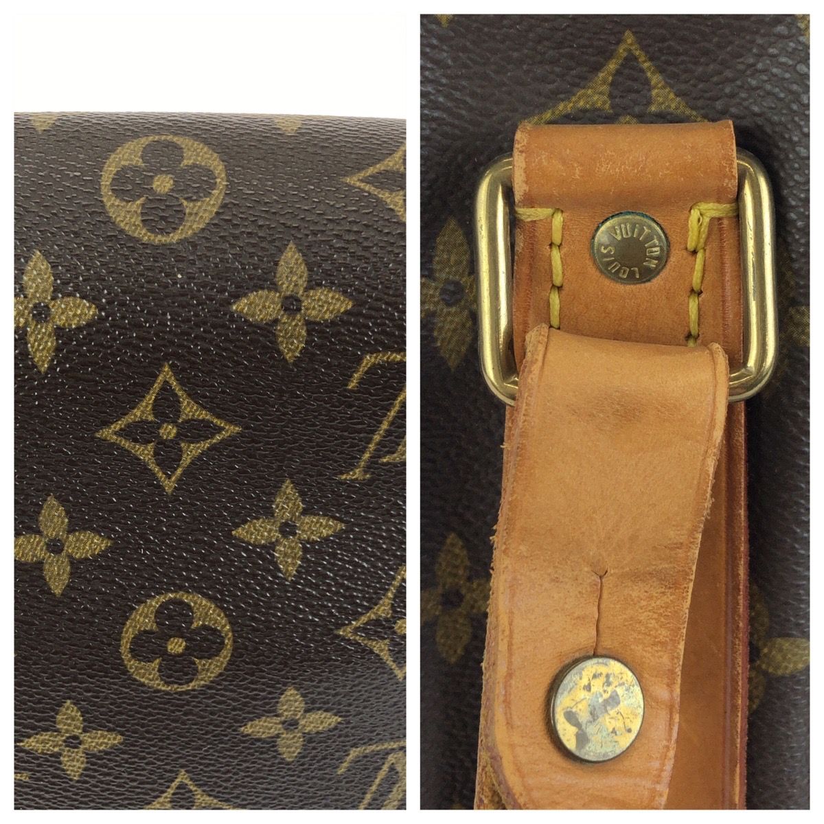 Louis Vuitton Monogram Cartouchiere GM Brown Gold Leather Shoulder Bag — view 6