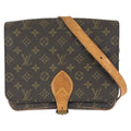 Louis Vuitton Monogram Cartouchiere GM Brown Gold Leather Shoulder Bag