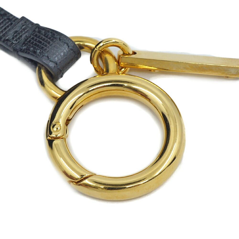 Fendi Pom Charm Black Gold Bag Strap — view 4