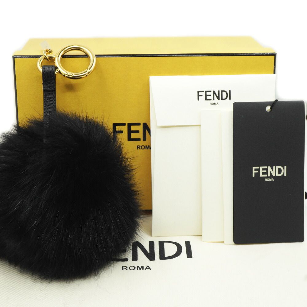 Fendi Pom Charm Black Gold Bag Strap — view 8