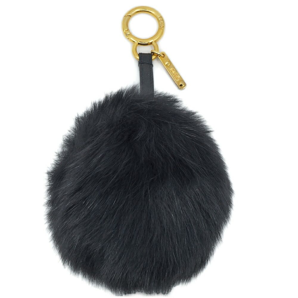 Fendi Pom Charm Black Gold Bag Strap
