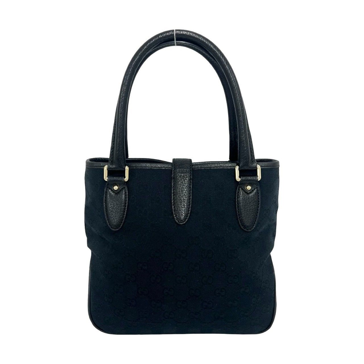 Gucci Jackie GG Pattern Canvas Leather Tote Shoulder Bag Black — view 3
