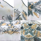 Hermes Things Scarf Carre 40 Pythagore Silk Muslin Light Blue — view 3