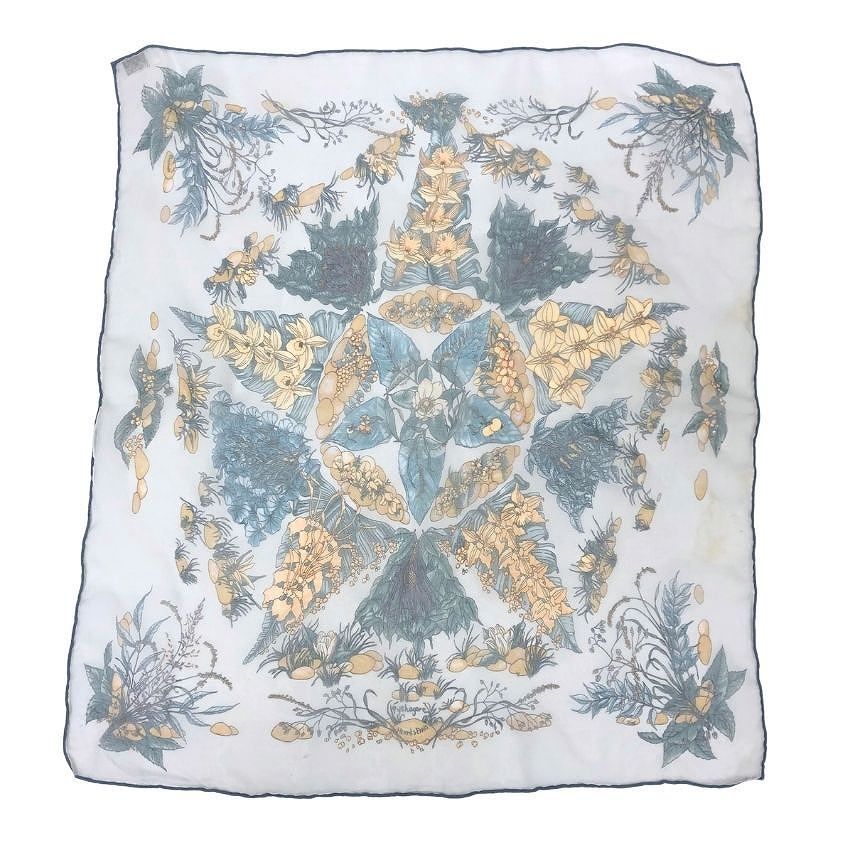 Hermes Things Scarf Carre 40 Pythagore Silk Muslin Light Blue