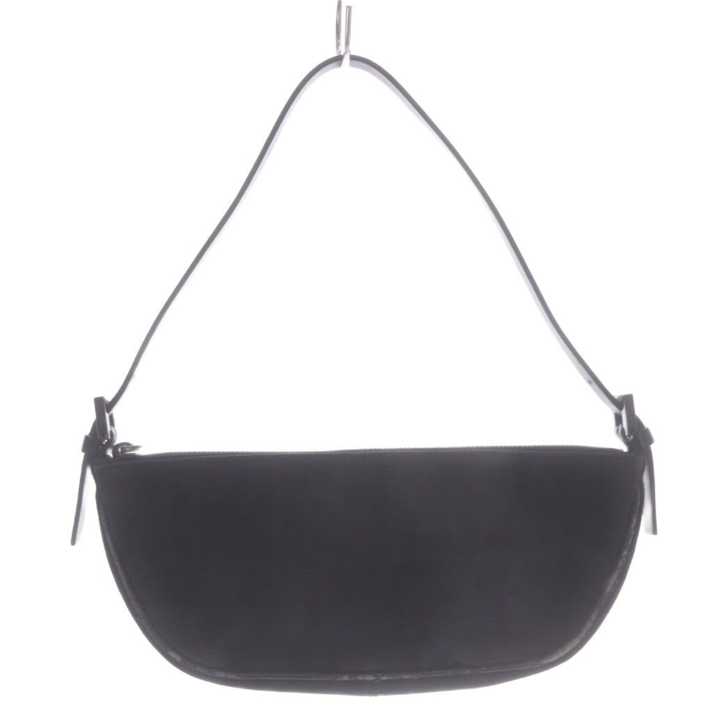 Fendi Pouch Handbag One Handle Zucca Canvas Black