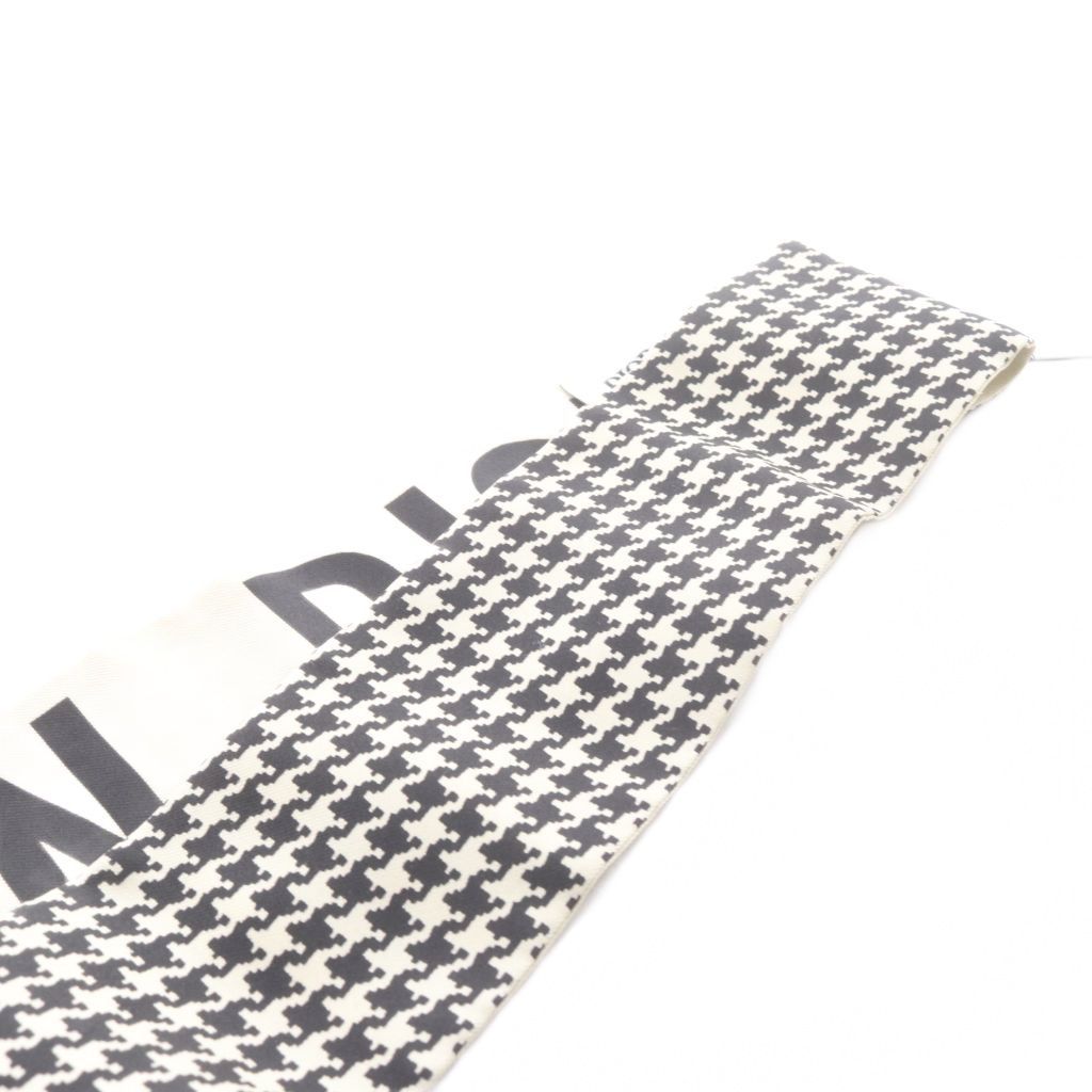 Dior Mitzah Houndstooth Ribbon Scarf All Over Print Beige Black — view 4