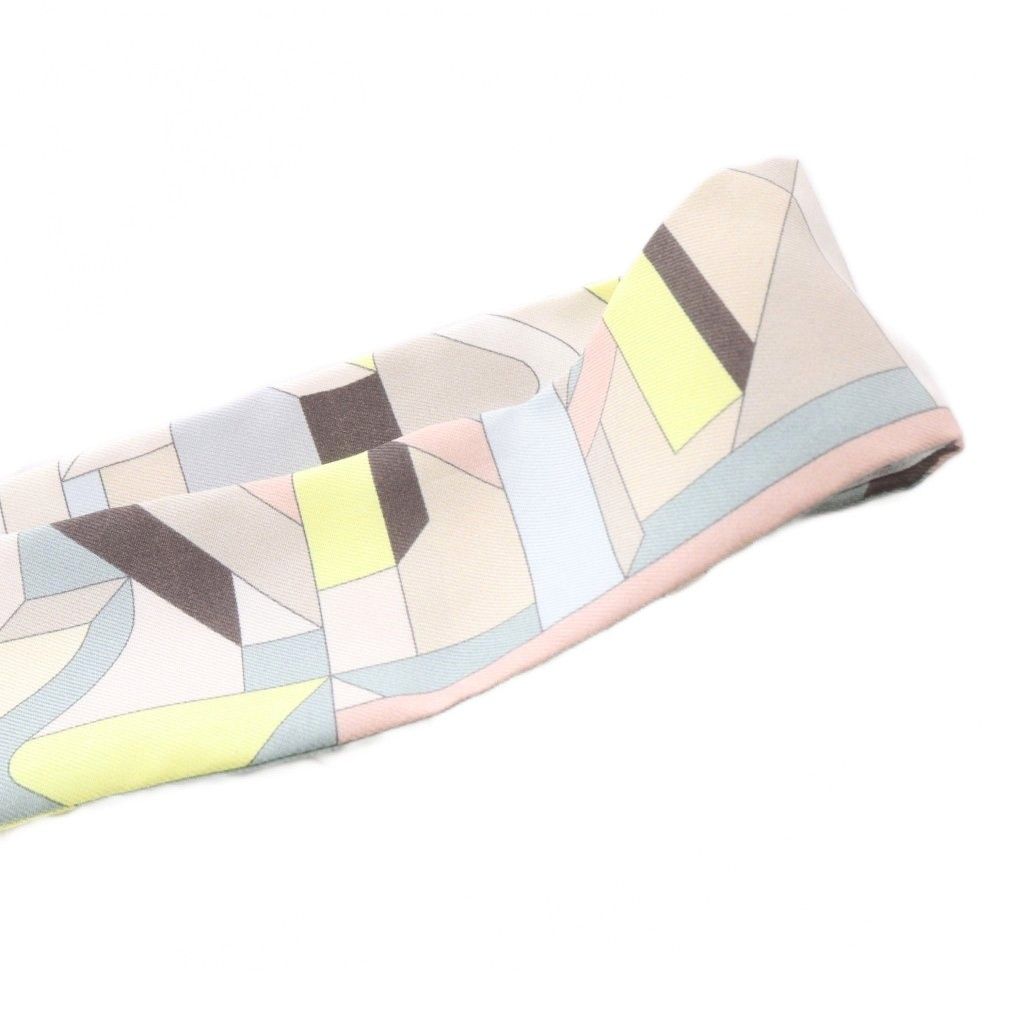 Hermes Perspective Cavaliere Twilly Silk Scarf All Over Print Multicolor — view 8