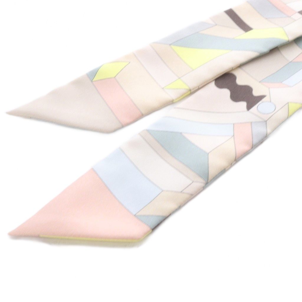 Hermes Perspective Cavaliere Twilly Silk Scarf All Over Print Multicolor — view 5