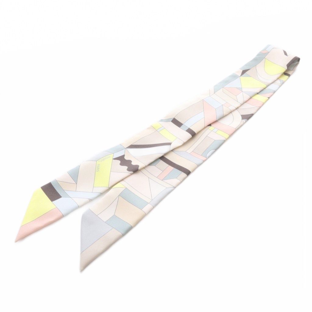 Hermes Perspective Cavaliere Twilly Silk Scarf All Over Print Multicolor — view 2