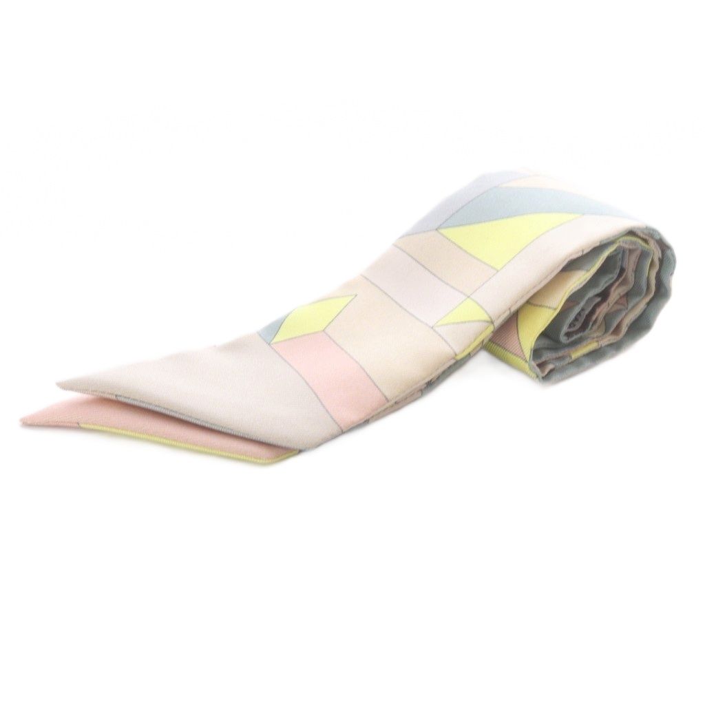 Hermes Perspective Cavaliere Twilly Silk Scarf All Over Print Multicolor