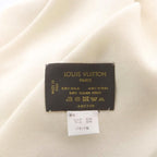 Louis Vuitton Logomania Scarf Silk Wool All Over Print Ivory — view 5