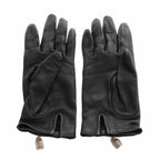 Hermes Soya Kelly Leather Gloves 6.5 Black — view 3