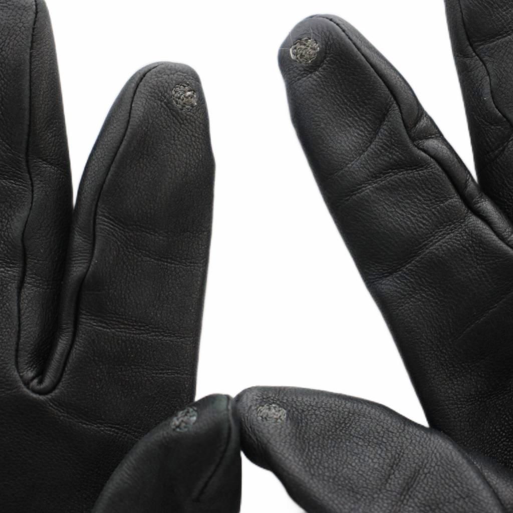 Hermes Soya Kelly Leather Gloves 6.5 Black — view 4